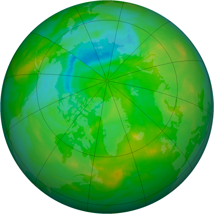 Arctic ozone map for 11 August 1980